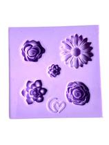 F1752 molde de silicone flores confeitaria biscuit