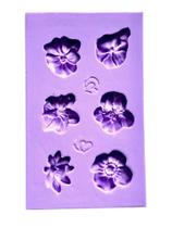 F1772 molde de silicone flores confeitaria biscuit