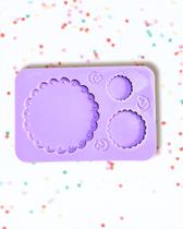 F1876 molde de silicone kit escalope / base detalhada confeitaria biscuit