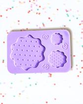 F1877 molde de silicone kit escalope / base rendada confeitaria biscuit