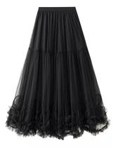 F3717-Saia Feminina Festa Evasê Babado Rodada Camada Elegante Ag58 F3717-Saia Feminina Festa Evasê Babado Rodada Camada Elegante Ag58