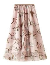 F3722-Saia Midi Feminina Paetê Tule Bordado Elegante Princesa F3722-Saia Midi Feminina Paetê Tule Bordado Elegante Princesa