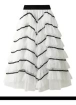 F3726-Saia Feminina Longa Camada Rodado Evento Dança Luxo Jl1179