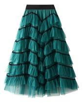 F3726-Saia Feminina Longa Camada Rodado Evento Dança Luxo Jl1179 F3726-Saia Feminina Longa Camada Rodado Evento Dança Luxo Jl1179