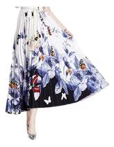 F3729-Saia Feminina Festa Plissada Estampada Borboleta Luxo Ag537