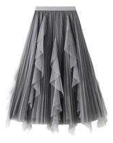 F3731-Saia Midi Tule Gode Cinza F3731-Saia Midi Tule Gode Cinza