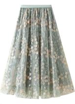 F3736-Saia Feminina Bordada Festa Elegante Solta Luxo Chique A40 F3736-Saia Feminina Bordada Festa Elegante Solta Luxo Chique A40