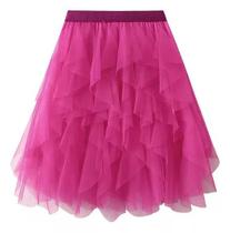 F3742-Saia Feminina Festa Junina Luxo Leve Liso Rodada Jl1154