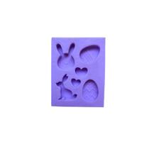 F835 Molde de silicone coelho diversos páscoa para confeitar