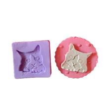 F851 molde de silicone rosto gato confeitaria artesanato