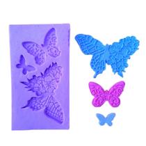 F858 molde de silicone borboletas confeitaria artesanato - confeitaria dos moldes