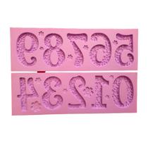F867 Molde de Silicone números floridos vela bolo F867 Molde de Silicone números floridos vela bolo