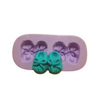 F958 molde de silicone sapatinho bebe confeitaria biscuit