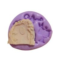 F961 molde de silicone casinha confeitaria biscuit