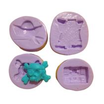 F965 molde de silicone kit com 4 moldes pirata confeitaria biscuit