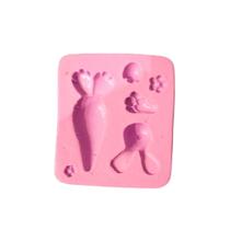 F972 molde de silicone coelho cenoura confeitaria biscuit