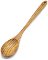 FAAY 13,5" Teak Cooking Spoon, Colher de Madeira, Misturando Colher Artesanal de Teca Resistência saudável e úmida para panelas antiaderente