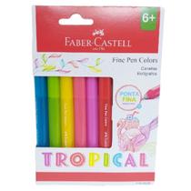 Faber Castell Estojo Caneta Fine Pen Colors Tropical 6 Cores