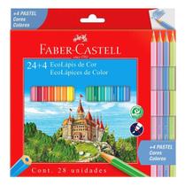 Faber Castell Lapis De Cor Ecolápis 28 Cores sendo 4 Pastel Faber Castell Lapis De Cor Ecolápis 28 Cores sendo 4 Pastel