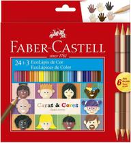 Faber-Castell Lápis de Cor EcoLápis Caras e Cores 24 Cores + 6 Tons de Pele