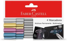 Faber-Castell MARCADOR PERMANENTE 1.0MM - 4 CORES, Modelo: MULTI/ES4MTZF