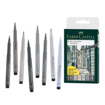 Faber Castell Pitt Artist Pens Soft Brush 8 Tons De Cinza