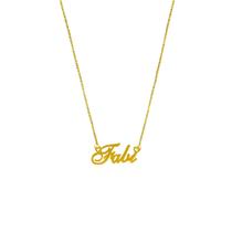 FABI COLAR DE NOME FOLHEADO A OURO 18k