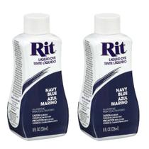 Fabric Dye Rit Liquid 240 ml, azul marinho, pacote com 2 Fabric Dye Rit Liquid 240 ml, azul marinho, pacote com 2