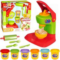 Fábrica de Macarrão Massa Pizza de Brinquedo Máquina com 6 Potes Massinhas Modelar Fábrica de Macarrão Massa Pizza de Brinquedo Máquina com 6 Potes Massinhas Modelar