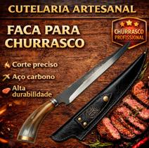 Faca 10 Polegadas Aço Carbono Cabo Chifre Natural Churrasco Natural Faca 10 Polegadas Aço Carbono Cabo Chifre Natural Churrasco Natural
