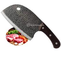 Faca 25cm Corta Peixe Churrasco Legumes Carne Peixe Aço Acabamento em Madeira SLKAF51