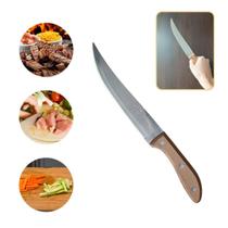 Faca 6 Curva Cabo Madeira Cozinha Corte Desossar Carne Peixe