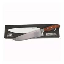 Faca 8' polegadas aço inox cabo madeira steel mor