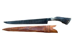 Faca aço damasco 12 cabo roseta cervo Faca aço damasco 12 cabo roseta cervo