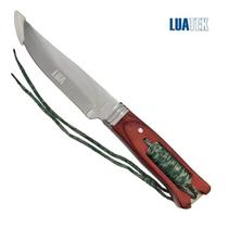 Faca Aço Inox Lua Tek SLK-23 Cabo Madeira e Cordinha Com bainha