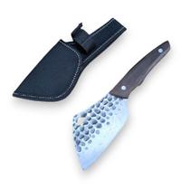 Faca Aço Inox Mini Cutelo Fulltang Cabo Madeira Corta Osso Faca Aço Inox Mini Cutelo Fulltang Cabo Madeira Corta Osso