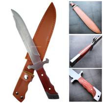 Faca Alta Performance Lâmina de Aço Cabo Madeira, Perfeita para Colecionadores e Aventureiros RMBA