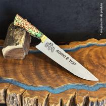 Faca Artesanal Churrasco 10pol Inox Agro É Top Personalizada Cor do cabo:Azul
