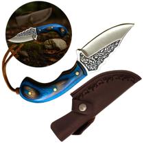 Faca Artesanal de Caça com Lâmina Decorada em Aço e Cabo Ergonomico Profissional MD9 Faca Artesanal de Caça com Lâmina Decorada em Aço e Cabo Ergonomico Profissional MD9