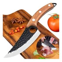 Faca artesanal para Carne, Peixe, Caça, Pesca, Camping militar, Churrasco, com Bainha, cor preto, FRATELLI Faca artesanal para Carne, Peixe, Caça, Pesca, Camping militar, Churrasco, com Bainha, cor preto, FRATELLI