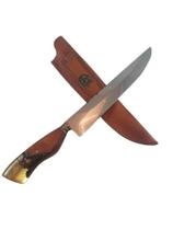 Faca Artesanal WM - Cabo de Madeira e Resina (Amarelo)- 24cm