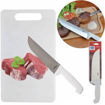 Faca Assador 10 Polegádas e Tábua De Corte Pvc 43x27cm Churrasco