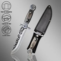 Faca Caça e Pesca Aço Inoxidável 32cm Desing Cruzadas Com Pomo Redondo + Bainha reforçada Faca Caça e Pesca Aço Inoxidável 32cm Desing Cruzadas Com Pomo Redondo + Bainha reforçada