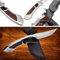 Faca Caça Lâmina Lisa Full Tang Luxuosa Com Bainha Ideal Para Presentear SLKA46