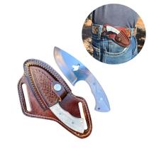 Faca Campeira Terra Boa, Aço inox 420 + Bainha em couro