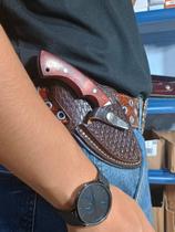 Faca campeira unha de onça com bainha em couro legitimo