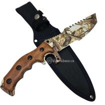 Faca Camuflada Tipo Lagarto Tática 30,8cm Lâmina de Aço e Bainha Inclusa para Aventureiros SLKA145