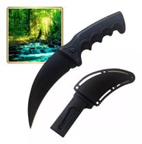 Faca Canivete Punhal Esportiva Afiado Tipo Karambit Com Bainha Lâmina Curvada XV3443