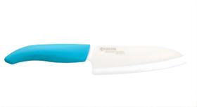 Faca Cerâmica Kyocera Lâmina Branca 5.5 Pol. Cabo Azul Santoku Ergonomic Color Faca Cerâmica Kyocera Lâmina Branca 5.5 Pol. Cabo Azul Santoku Ergonomic Color