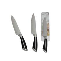 Faca Chef 7'' Inox Cabo de Borracha Preto Profissional Casita